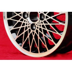 1 Felge X-Spoke 6x15 4x108 Porsche 924 924S black/polished