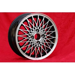 4 Felgen X-Spoke 6x15 4x108 Porsche 924 924S black/polished