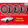 4 jantes X-Spoke 6x15 4x108 Porsche 924 924S black/polished