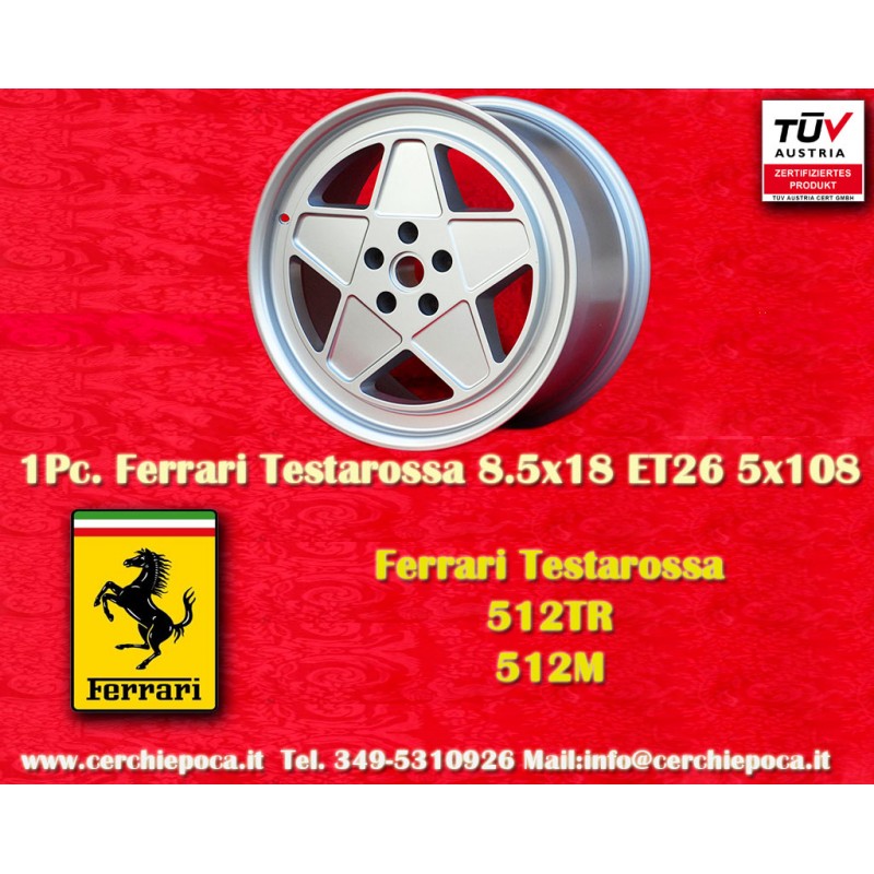 1 cerchio Penta 8.5x18 5x108 Ferrari Testarossa 512TR 512M silver