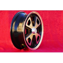 1 wheel Baby Fuchs 5.5x15 4x130 Porsche Volkswagen 914-4 VW Beetle 1968-- Karmann Ghia Typ 34 black/diamond cut