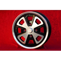 1 wheel Baby Fuchs 5.5x15 4x130 Porsche Volkswagen 914-4 VW Beetle 1968-- Karmann Ghia Typ 34 black/diamond cut