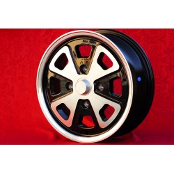 1 cerchio Baby Fuchs 5.5x15 4x130 Porsche Volkswagen 914-4 VW Beetle 1968-- Karmann Ghia Typ 34 black/diamond cut