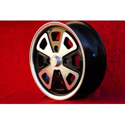 1 wheel Baby Fuchs 5.5x15 4x130 Porsche Volkswagen 914-4 VW Beetle 1968-- Karmann Ghia Typ 34 black/diamond cut