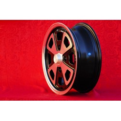 1 wheel Baby Fuchs 5.5x15 4x130 Porsche Volkswagen 914-4 VW Beetle 1968-- Karmann Ghia Typ 34 black/diamond cut