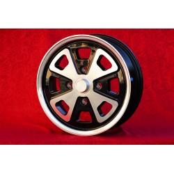 1 wheel Baby Fuchs 5.5x15 4x130 Porsche Volkswagen 914-4 VW Beetle 1968-- Karmann Ghia Typ 34 black/diamond cut