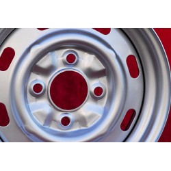 1 wheel OE steel 5.5x15 4x130 Volkswagen Porsche Beetle 67- Karmann Ghia 67- Typ 3 411 412 Porsche 914  silver