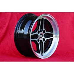 1 cerchio RS 7x15 4x108 Ford Escort Mk1-2 Capri Cortina black/diamond cut