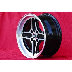 1 cerchio RS 7x15 4x108 Ford Escort Mk1-2 Capri Cortina black/diamond cut