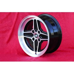 1 cerchio RS 7x15 4x108 Ford Escort Mk1-2 Capri Cortina black/diamond cut