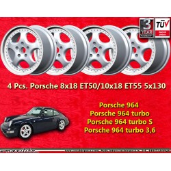 4 cerchi Speedline Cup 8x18 + 10x18 5x130 Porsche 964 turbo 3.6 turbo S  993 turbo 4S 996 4S RS turbo GT3 front axle