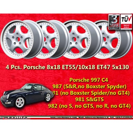 4 Felgen Speedline Cup 8x18 + 10x18 5x130 Porsche 964 RS 997 C4 981 986 987 944 928 968 front axle