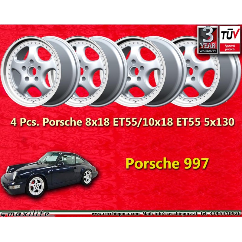 4 cerchi Speedline Cup 8x18 + 10x18 5x130 Porsche 964 RS 997 C4 981 986 987 944 928 968 front axle