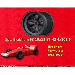 1 wheel F3 10x13 4x101.6 Brabham Formula 3 1964-1970 rear with flat bolt seat black