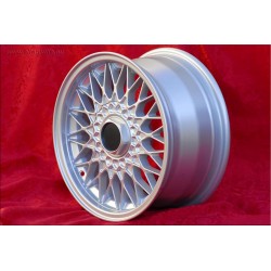 1 cerchio BBS 7x15 4x100 BMW Volkswagen Opel Mazda Audi serie 3 E21 E30 Kadett Manta Ascona MX-5 MX5 Golf Passat silver