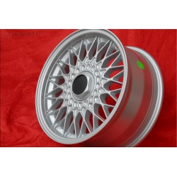 1 cerchio BBS 7x15 4x100 BMW Volkswagen Opel Mazda Audi serie 3 E21 E30 Kadett Manta Ascona MX-5 MX5 Golf Passat silver