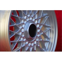 4 jantes BBS 7x15 4x100 BMW Volkswagen Opel Mazda Audi serie 3 E21 E30 Kadett Manta Ascona MX-5 MX5 Golf Passat silver