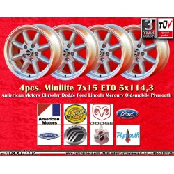 4 Felgen Minilite 7x15...