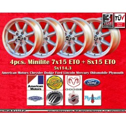 4 wheels Minilite 7x15 +...