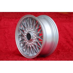 1 cerchio BBS 7x16 4x100 BMW Volkswagen Opel Mazda Audi serie 3 E21 E30 Kadett Manta Ascona MX-5 MX5 Golf Passat silver