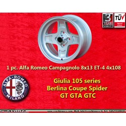 1 Felge Campagnolo 8x13 4x108 Alfa Romeo Ford Alfa Romeo 105 GT GTA GTC Ford Escort Mk1 2 Capri Cortina Taunus TC silver