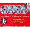 4 cerchi Campagnolo 8x13 4x108 Alfa Romeo Ford Alfa Romeo 105 GT GTA GTC Ford Escort Mk1 2 Capri Cortina Taunus TC silve