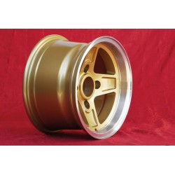 1 wheel Campagnolo 8x13 4x130 Lancia Fulvia Zagato Coupe gold/diamond cut