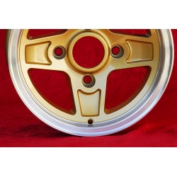 4 wheels Campagnolo 8x13 4x130 Lancia Fulvia Zagato Coupe gold/diamond cut