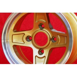 1 wheel Campagnolo 8x13 4x130 Lancia Fulvia Zagato Coupe gold/diamond cut