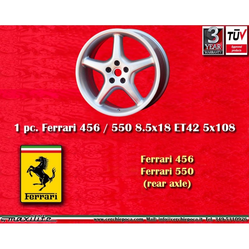 1 cerchio 550 8.5x18 5x108 Ferrari 456 550 silver