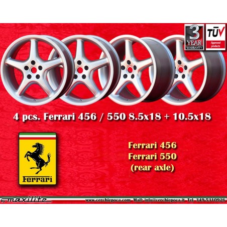 4 jantes 550 8.5x18 + 10.5x18 5x108 Ferrari 456 550