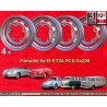 4 cerchi OE alloy 5x15 5x205 Porsche Volkswagen 356 AB Volkswagen Beetle Karmann Ghia Bus T1 T2a silver