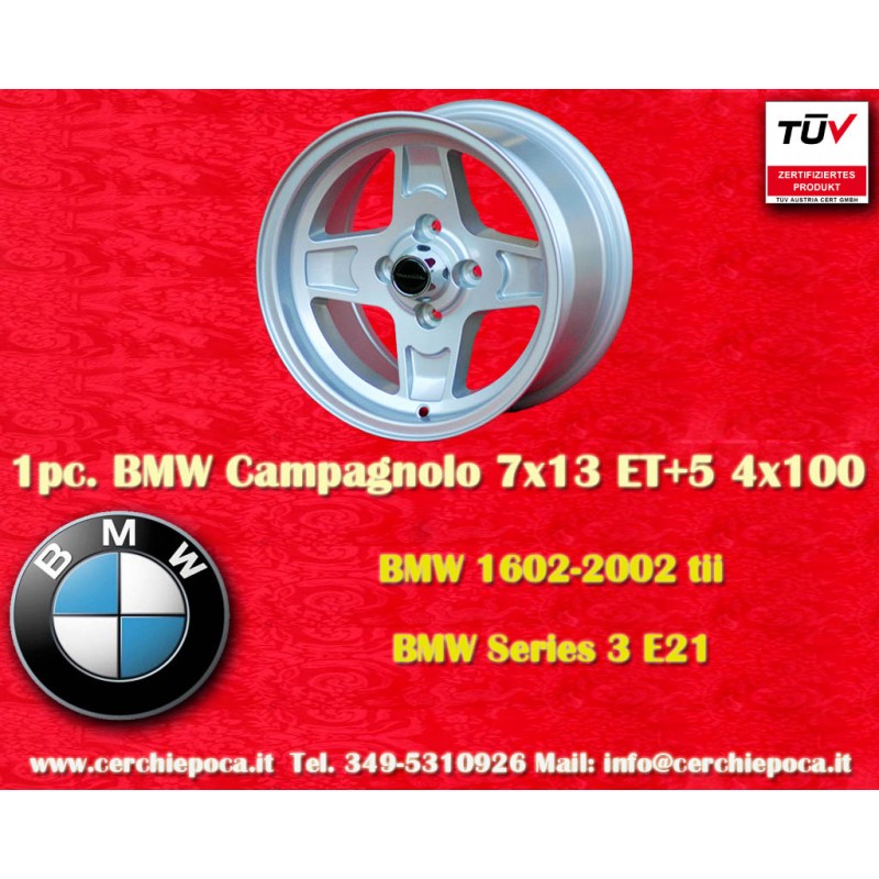 1 cerchio Campagnolo 7x13 4x100 BMW Opel Volkswagen  1502 1602 1802 2002 tii 3 E21 Kadett B-C Manta Ascona A-B GT Olympi