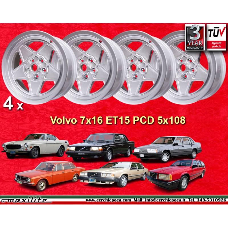 4 cerchi 308 7x16 5x108 Ferrari Volvo Ferrari 208 308 328 w o ABS Mondial 8 Mondial 3 2 w o ABS Volvo 140 160 240 260 P1