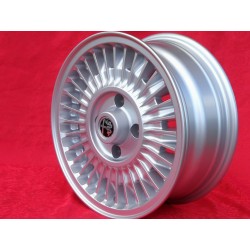 4 cerchi Millerighe 6x14 4x98 Alfa Romeo Alfetta GTV Giulietta Alfasud Arna 33 75 90 silver