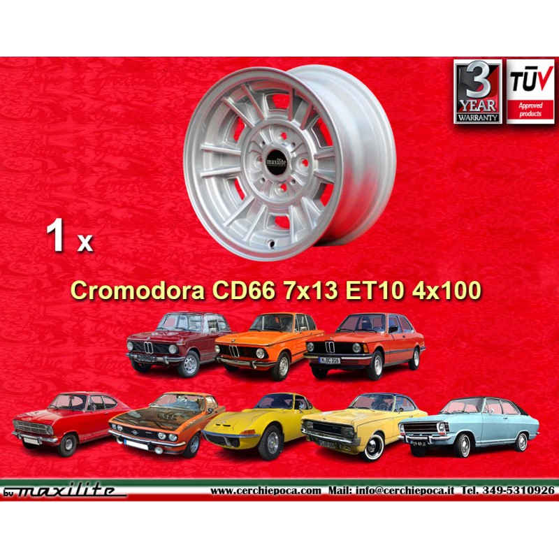 1 cerchio Minilite 7x13 4x100 BMW Opel Volkswagen  1502 1602 1802 2002 tii 3 E21 Kadett B-C Manta Ascona A-B GT Olympia 