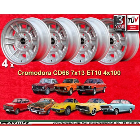 4 cerchi Minilite 7x13 4x100 BMW Opel Volkswagen  1502 1602 1802 2002 tii 3 E21 Kadett B-C Manta Ascona A-B GT Olympia A