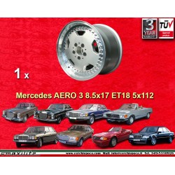 1 jante Aero 3 8.5x17 5x112 Mercedes 129 500 E124 silver/diamond cut