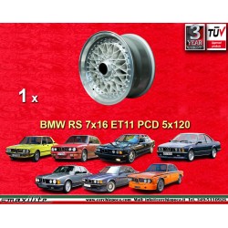 1 jante Super RS 7x16 5x120 BMW serie 5 E12 E28 E34 serie 6 E24 serie 7 E23 E32 E3 E9 silver/diamond cut