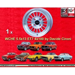 1 jante WCHE 5.5x13 4x100 BMW Opel 1502-2002 tii 3 E21 Kadett B-C Manta Ascona A-B GT Olympia A Rekord C silver/diamond