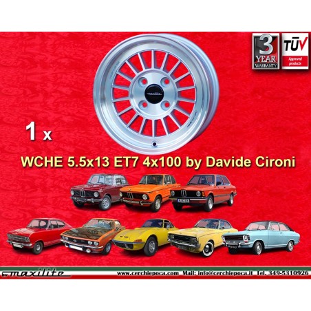 1 wheel WCHE 5.5x13 4x100 BMW Opel 1502-2002 tii 3 E21 Kadett B-C Manta Ascona A-B GT Olympia A Rekord C silver/diamond