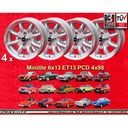 4 wheels Minilite 6x13 4x98...