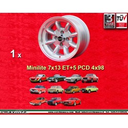 1 wheel Minilite 7x13 4x98...