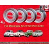 4 cerchi OE steel 3.5x12 4x190 Fiat Autobianchi Fiat 500 nuova Cinquecento Bianchina silver