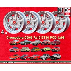 4 Felgen Cromodora CD66 7x13 4x98 Fiat Lancia Autobianchi 124 Abarth Berlina Coupe Spider 125 127 128 131 X19 A112 Beta 