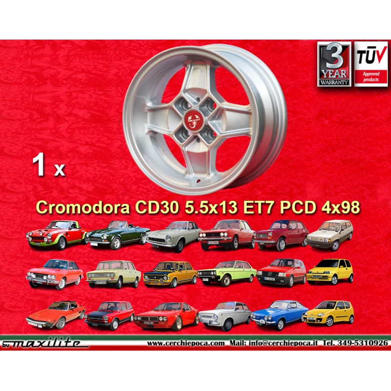 1 jante Cromodora CD30 5.5x13 4x98 Fiat Alfa Autobianchi Alfasud Giulietta 33 Arna Autobianchi A112 Fiat 124 Berlina Cou