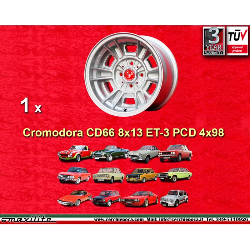 1 jante Cromodora CD66 8x13 4x98 Fiat 124 Abarth Spider Coupe silver