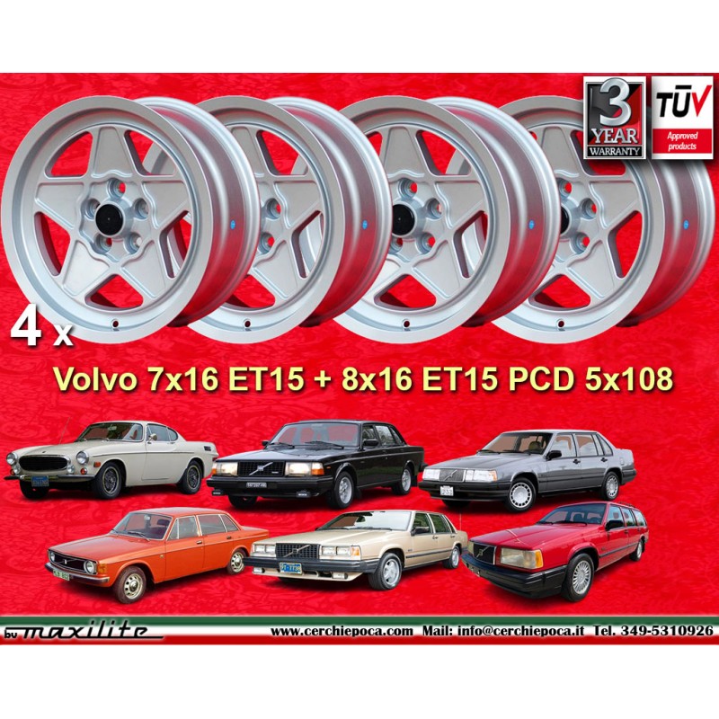 4 cerchi 308 7x16 + 8x16 5x108 Ferrari Volvo Ferrari 208 308 328 w o ABS Mondial 8 Mondial 3 2 w o ABS Volvo 140 160 240