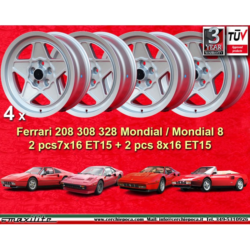 4 wheels 308 7x16 + 8x16 5x108 Ferrari Volvo Ferrari 208 308 328 w o ABS Mondial 8 Mondial 3 2 w o ABS Volvo 140 160 240