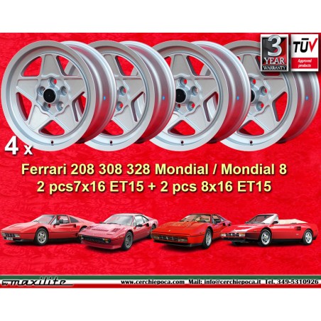 4 jantes 308 7x16 + 8x16 5x108 Ferrari Volvo Ferrari 208 308 328 w o ABS Mondial 8 Mondial 3 2 w o ABS Volvo 140 160 240